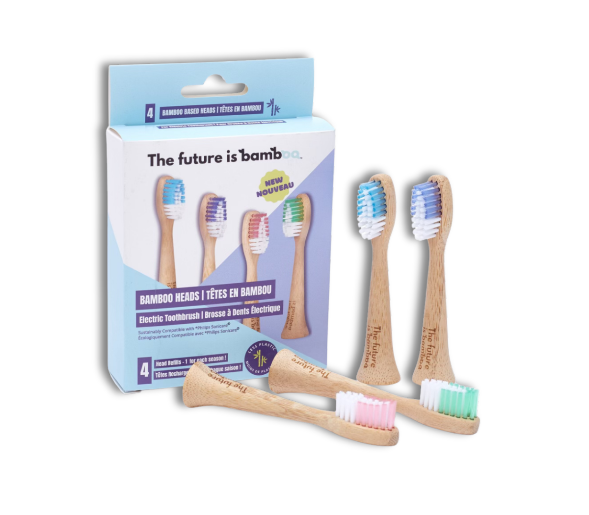 Bamboo Electric Toothbrush Heads | 4 pack - The Future is Bamboo