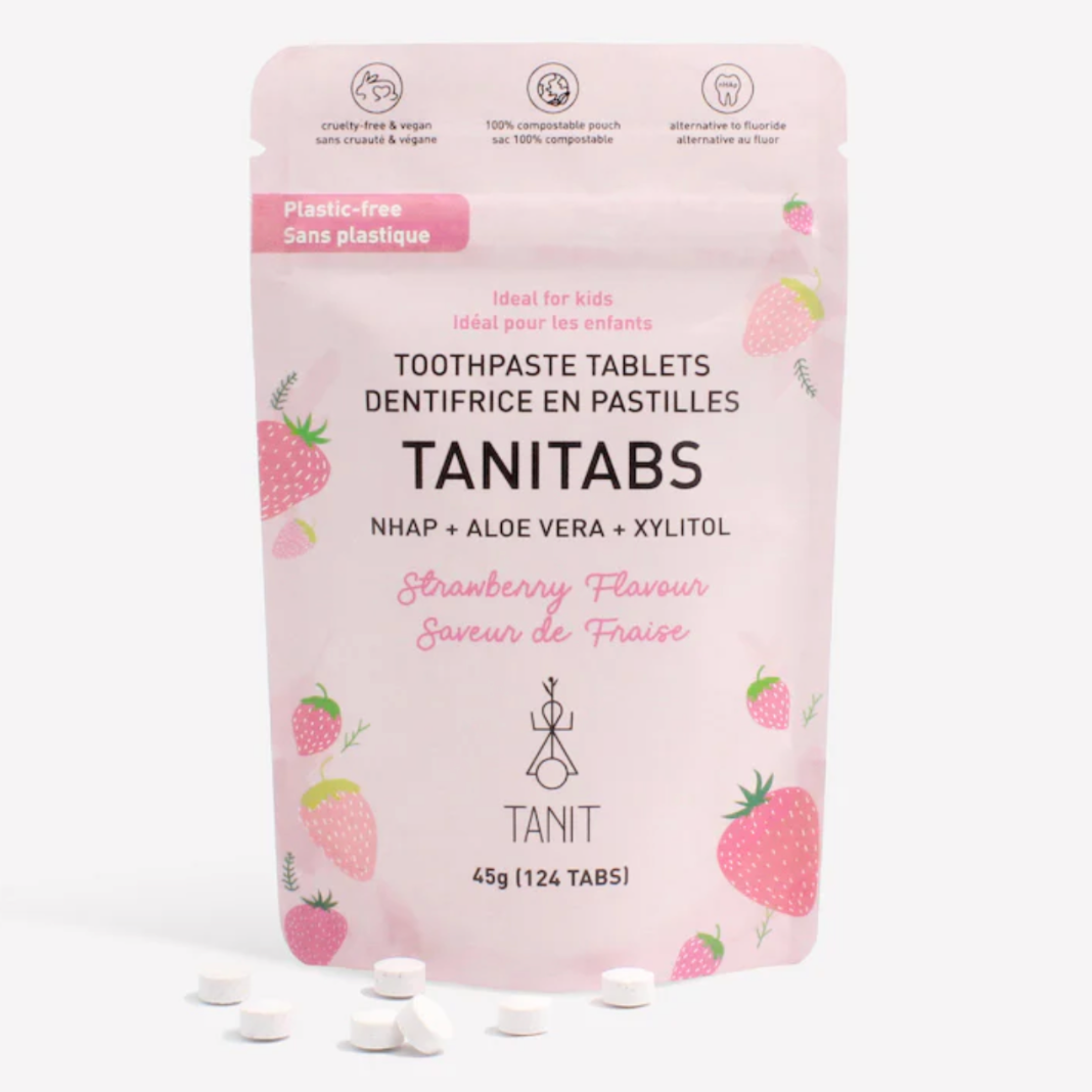 STRAWBERRY Whitening Toothpaste Tabs - 2 months supply - The Future is Bamboo 