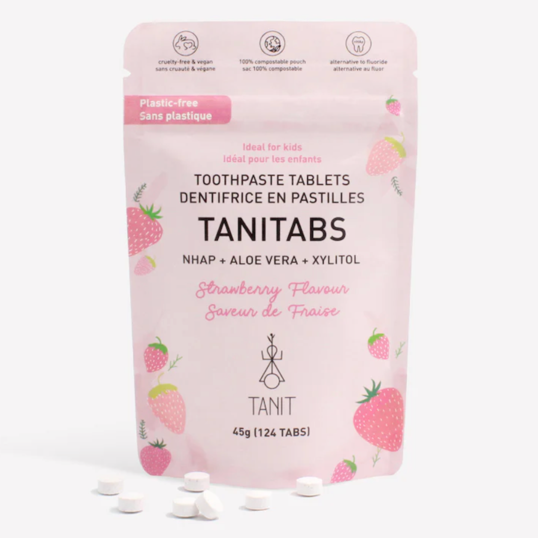 STRAWBERRY Whitening Toothpaste Tabs - 2 months supply - The Future is Bamboo