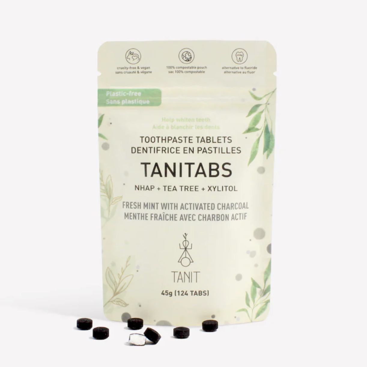 MINT CHARCOAL Whitening Toothpaste Tabs - 2 months supply - The Future is Bamboo