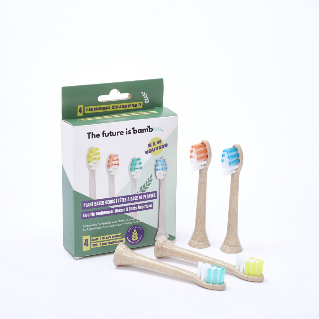 Plant Based Electric Toothbrush Heads | 4 pack - The Future is Bamboo