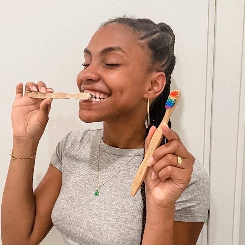Rainbow Bamboo Toothbrushes Family 8-Pack - The Future is Bamboo