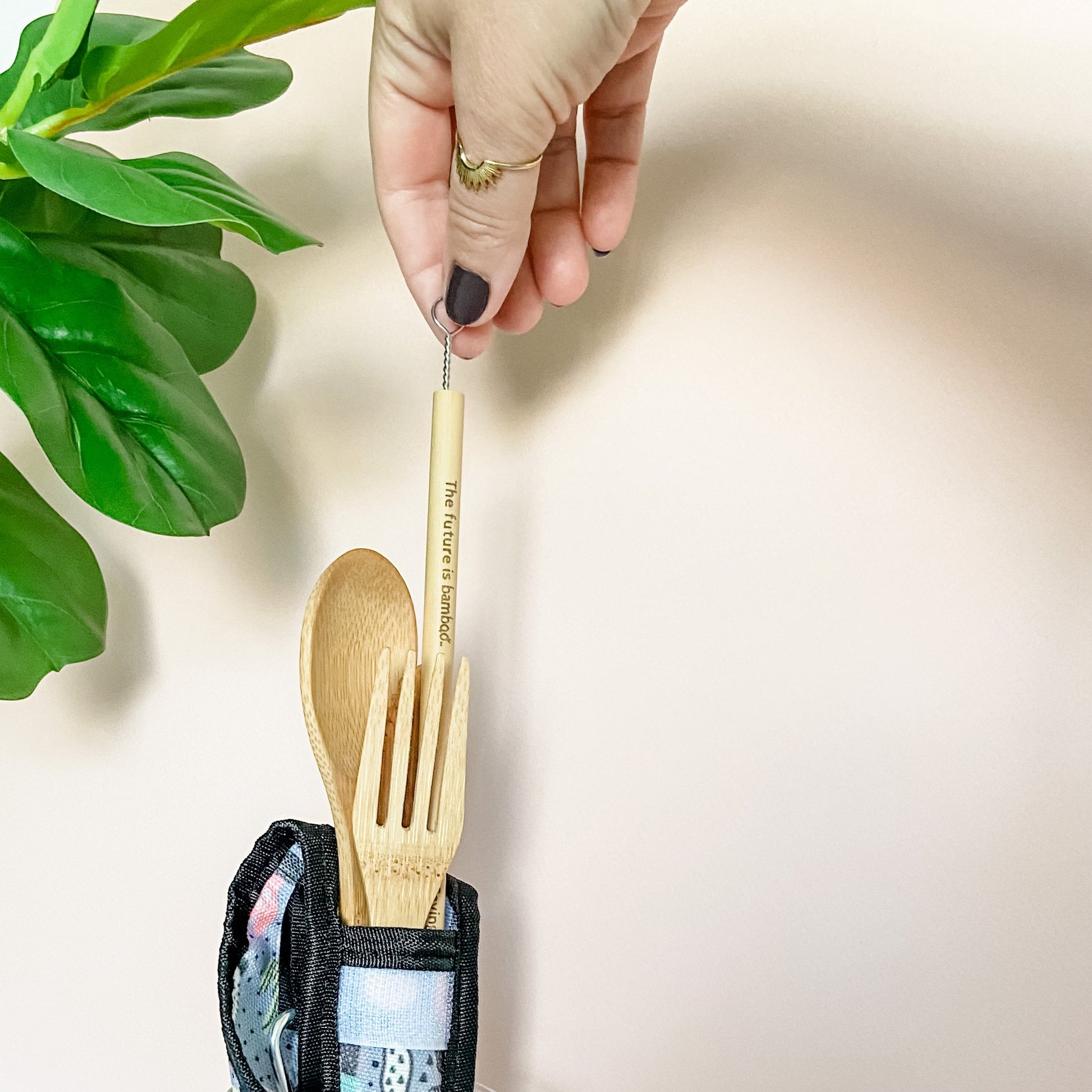 Bamboo Utensil Kit Pastel Alpaca - The Future is Bamboo
