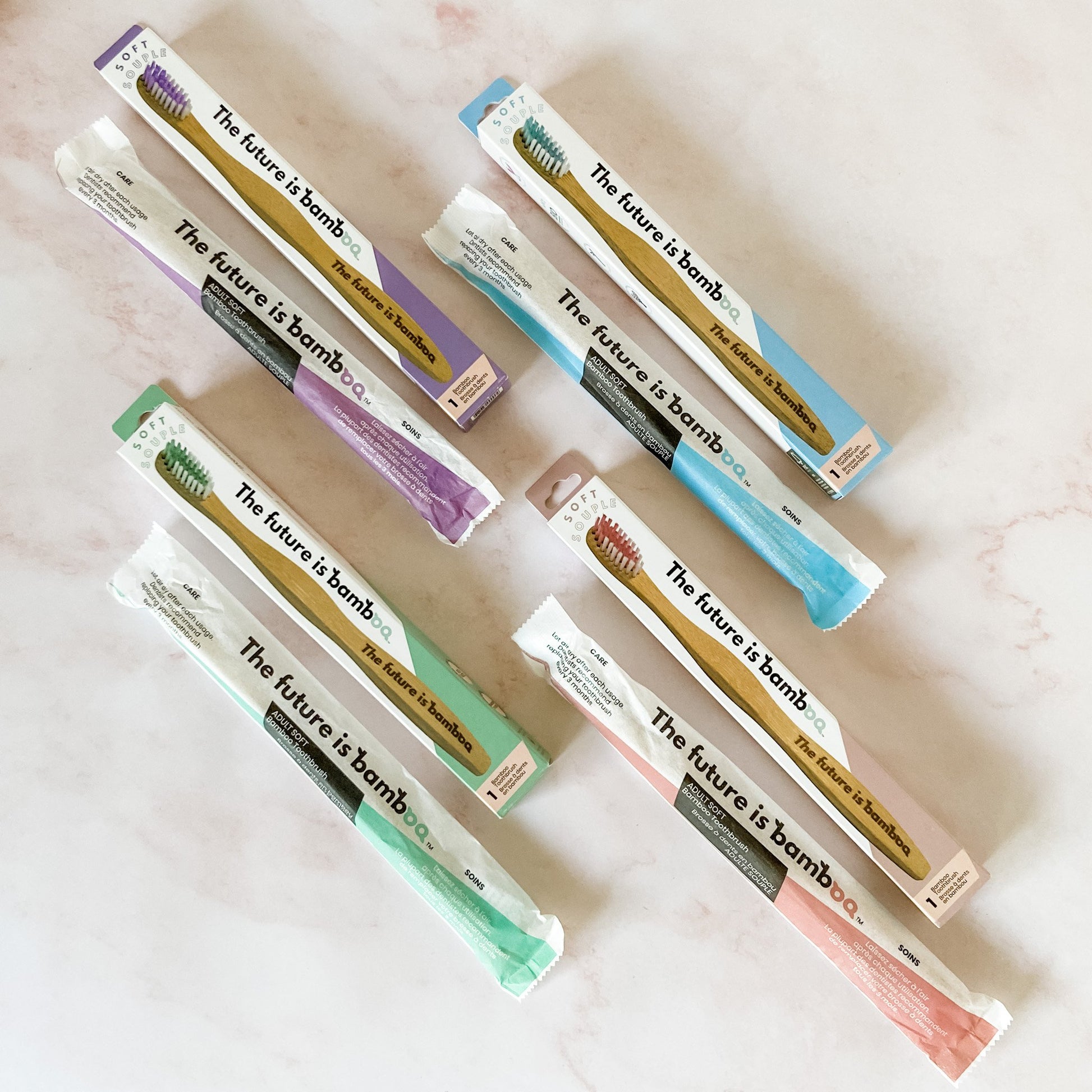 Adult Soft Bamboo Toothbrushes 4-Pack - The Future is Bamboo