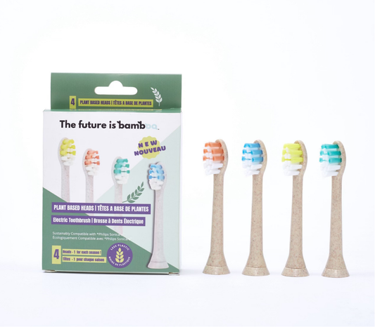 Plant Based Electric Toothbrush Heads | 4 pack - The Future is Bamboo 