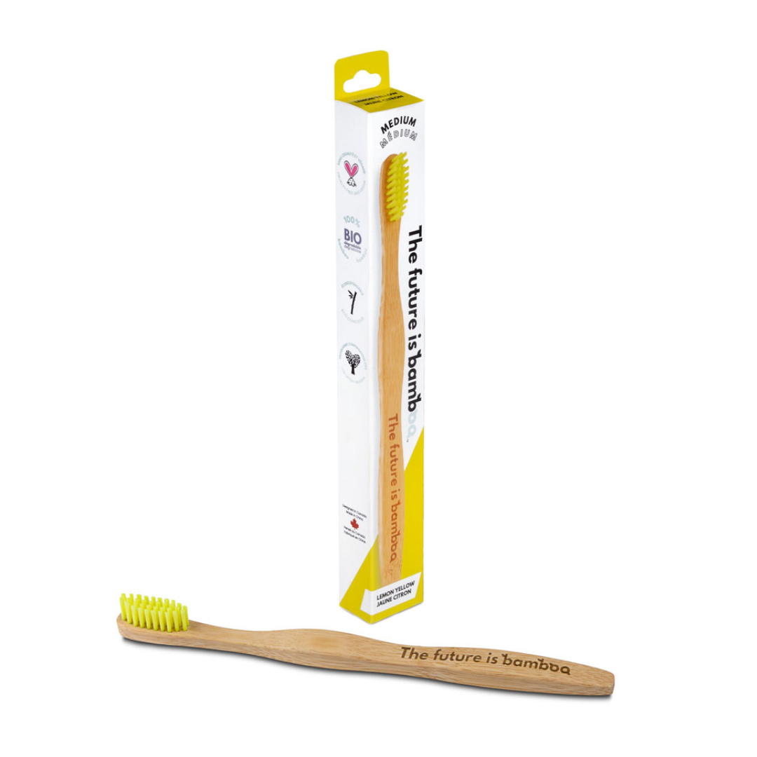 NEW! Adult MEDIUM Toothbrushes | 6-Pack - The Future is Bamboo 