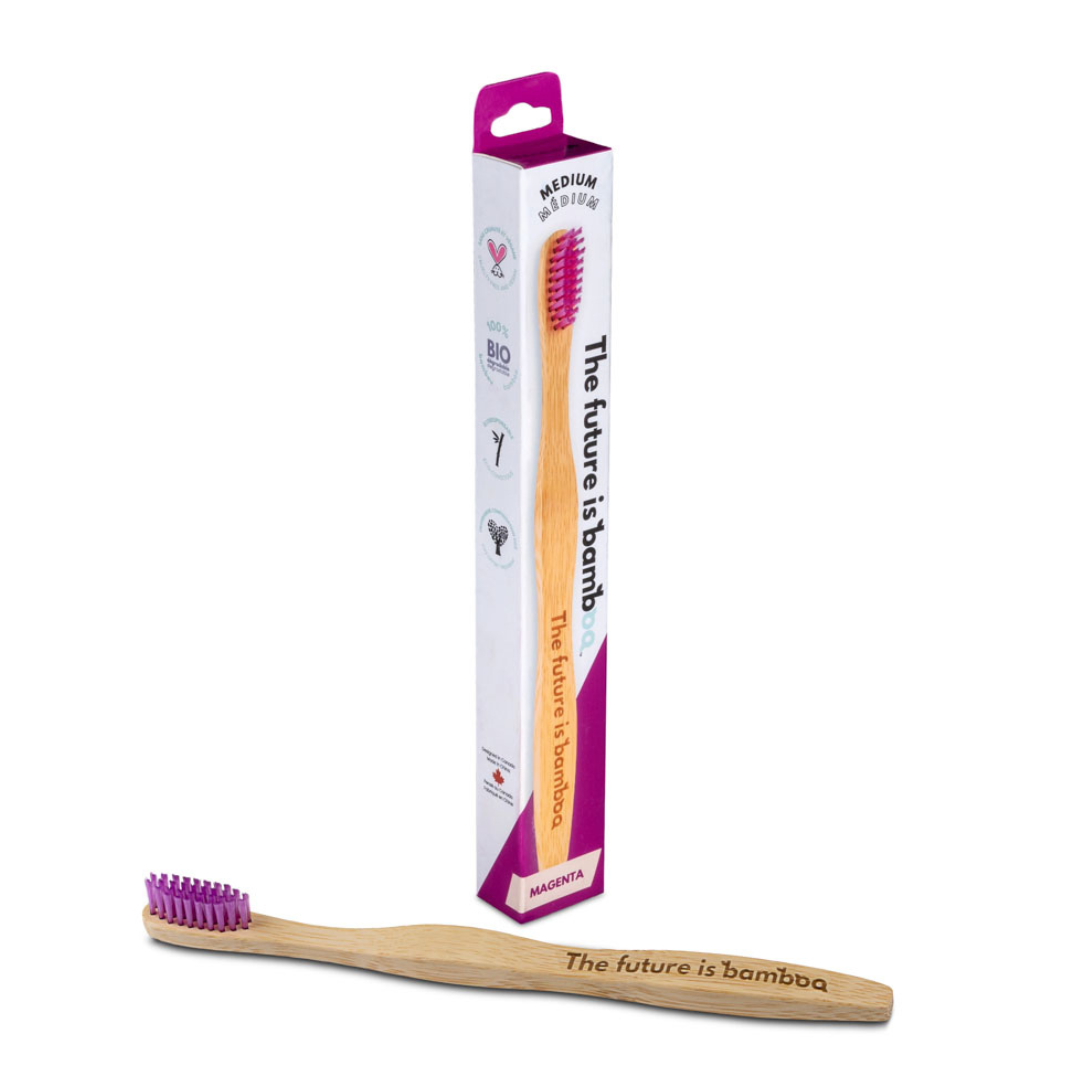 NEW! Adult MEDIUM Toothbrushes | 6-Pack - The Future is Bamboo 