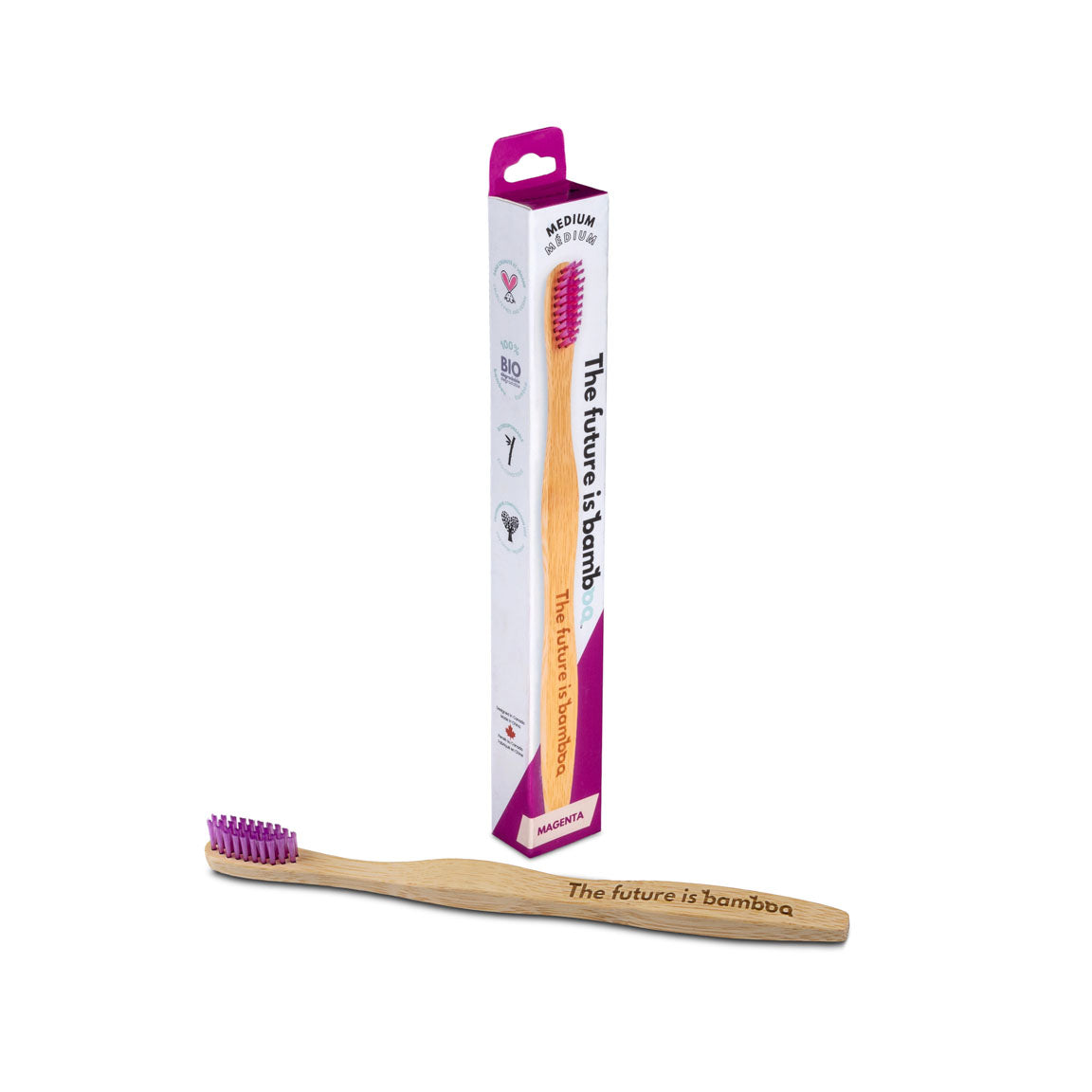 NEW! Adult MEDIUM Toothbrushes | 6-Pack - The Future is Bamboo 