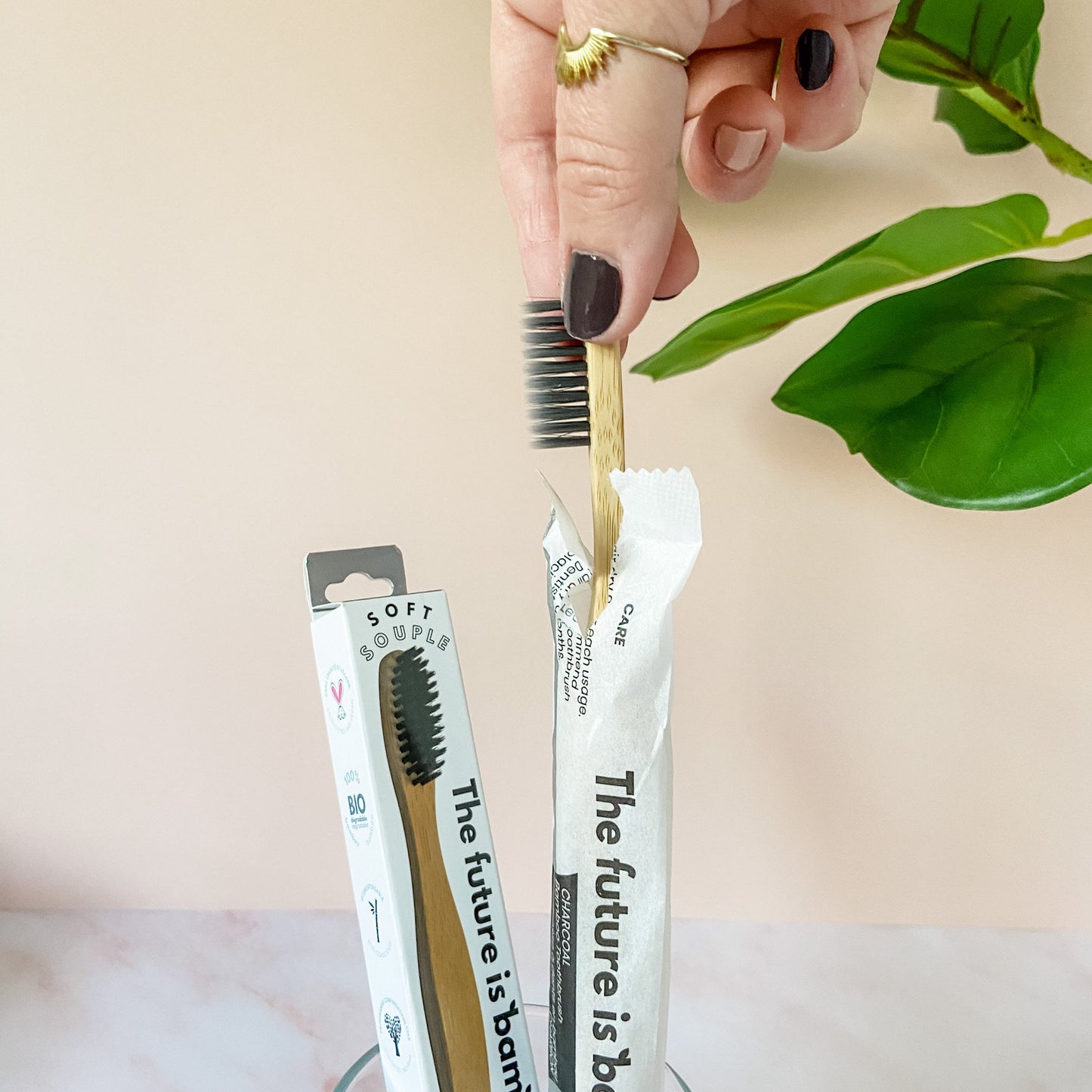 Charcoal Bamboo Toothbrushes 4-pack - The Future is Bamboo 