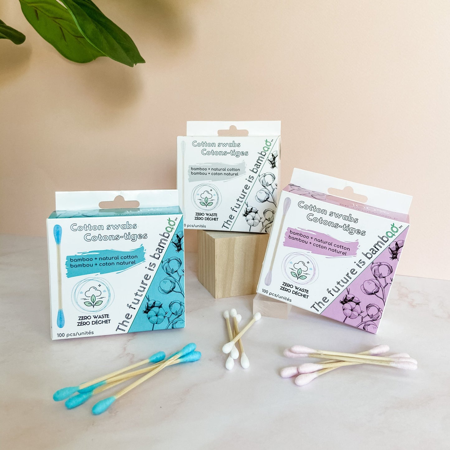 Bamboo Cotton Swabs - 100% Biodegradable 3-pack - The Future is Bamboo 